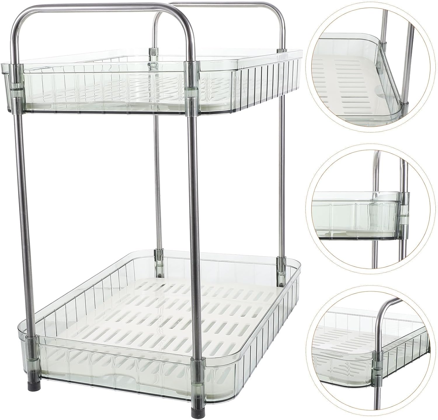 Creative Double Layer Dish Rack with Drip Tray, Kitchen Cup and Bowl Drying Storage Holder, Countertop Dish Drainer Rack for Household Tableware Organization