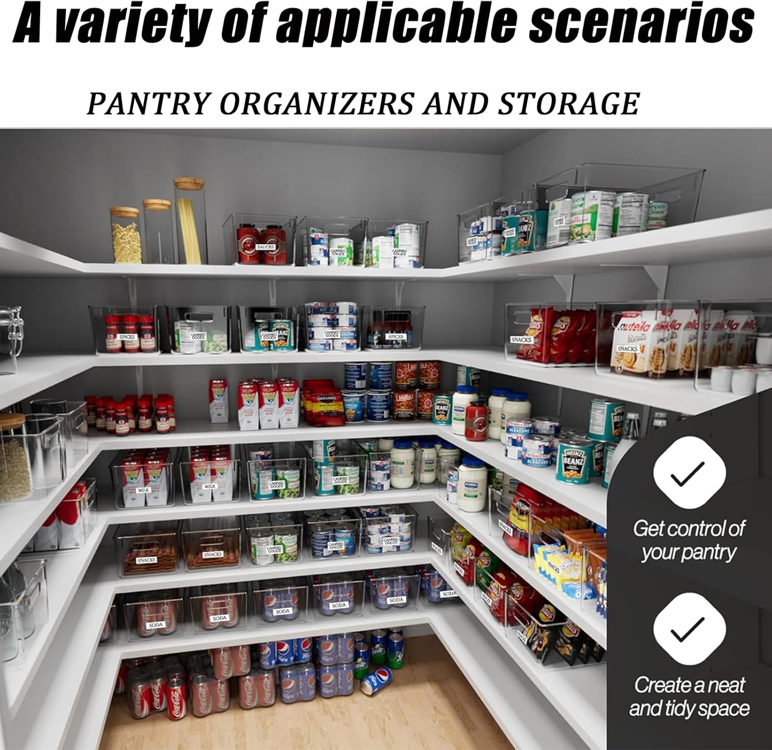 3 Pack Trash Bag Organizer Under Sink, Stackable Plastic Garbage Bags Holder with Lid, Trash Bag Dispenser Roll Storage for Kitchen, Pantry & Laundry Room Organization - Image 7