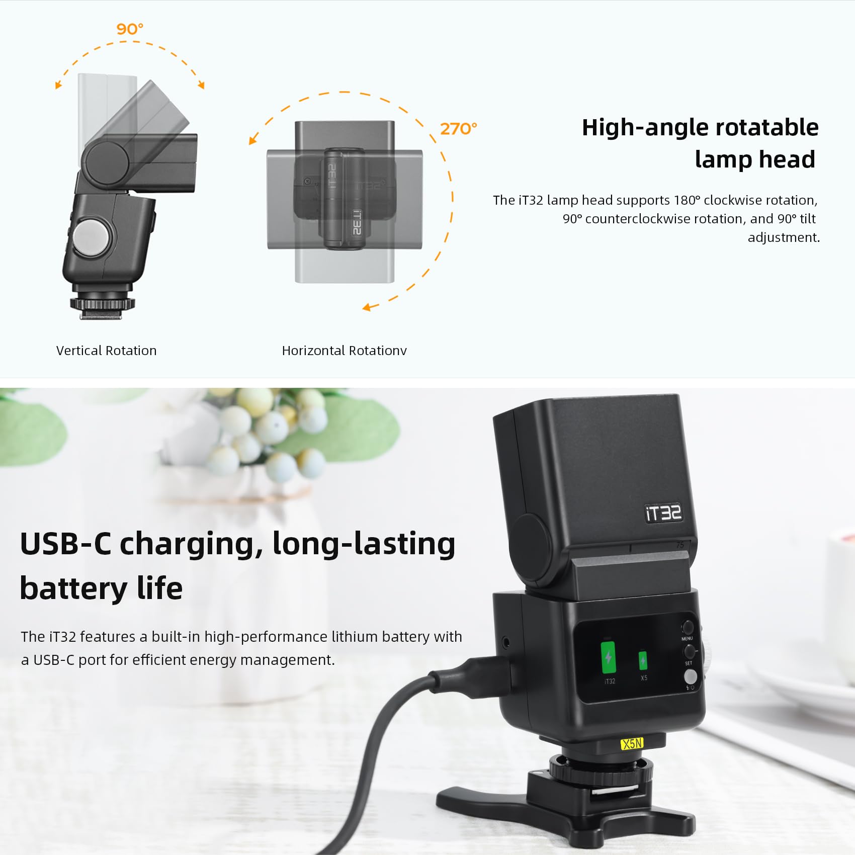 GODOX iT32 Camera Flash con X5N X5 N TTL Wireless Flash Trigger per Nikon Fotocamera, GN18 Strobe Speedlite Schermo Touch Pocket iflash, 1,5s Tempo di Riciclo, 510 Flash Piena Potenza