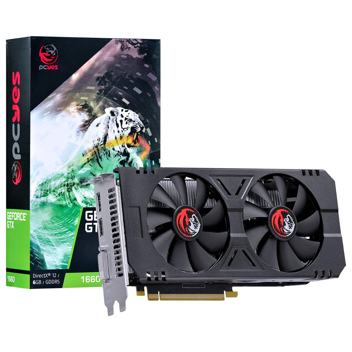 PCYES PLACA DE VIDEO NVIDIA GEFORCE GTX 1660 OC DUAL-FAN GDDR5 6GB