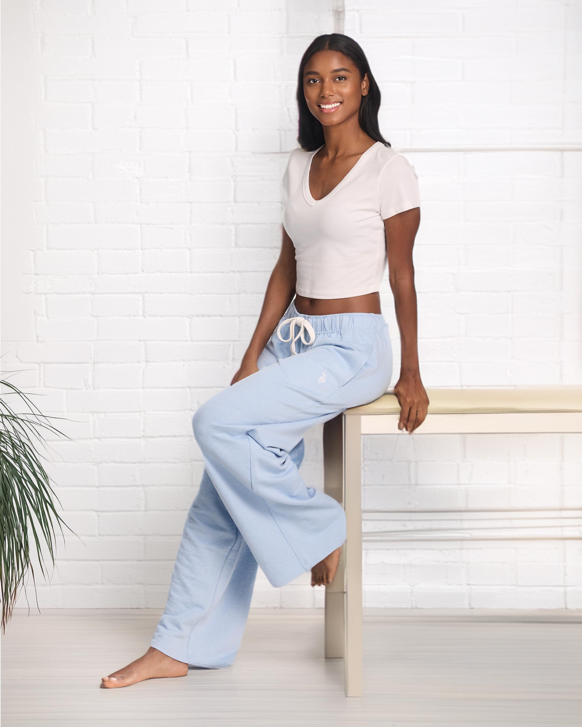 U.S. Polo Assn. French Terry Wide Leg Sweatpants - Pantalones de chándal Mujer