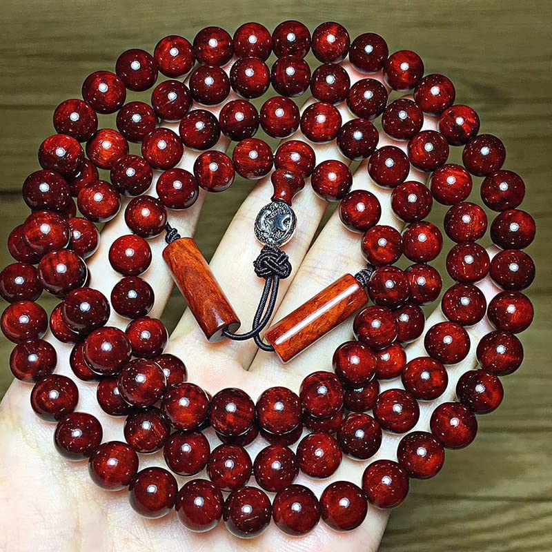 Amazon.com: 印度小叶紫檀老料0.8手链水波乱纹多金星材细玻璃底