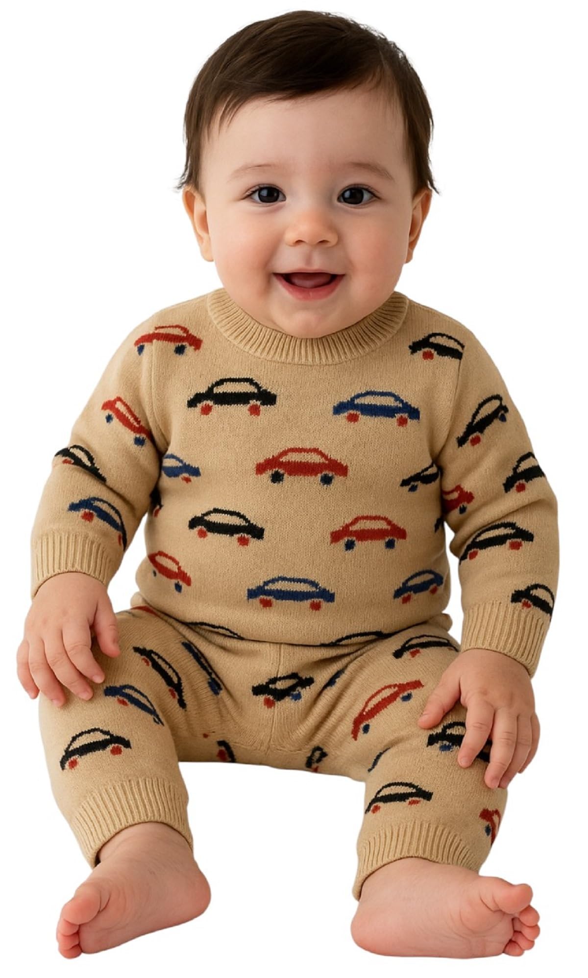Baby Sweater Woolen Knitted Warm Wool Full Sweater Tee Sweatshirt and Joggers Pant for Winter-image-23