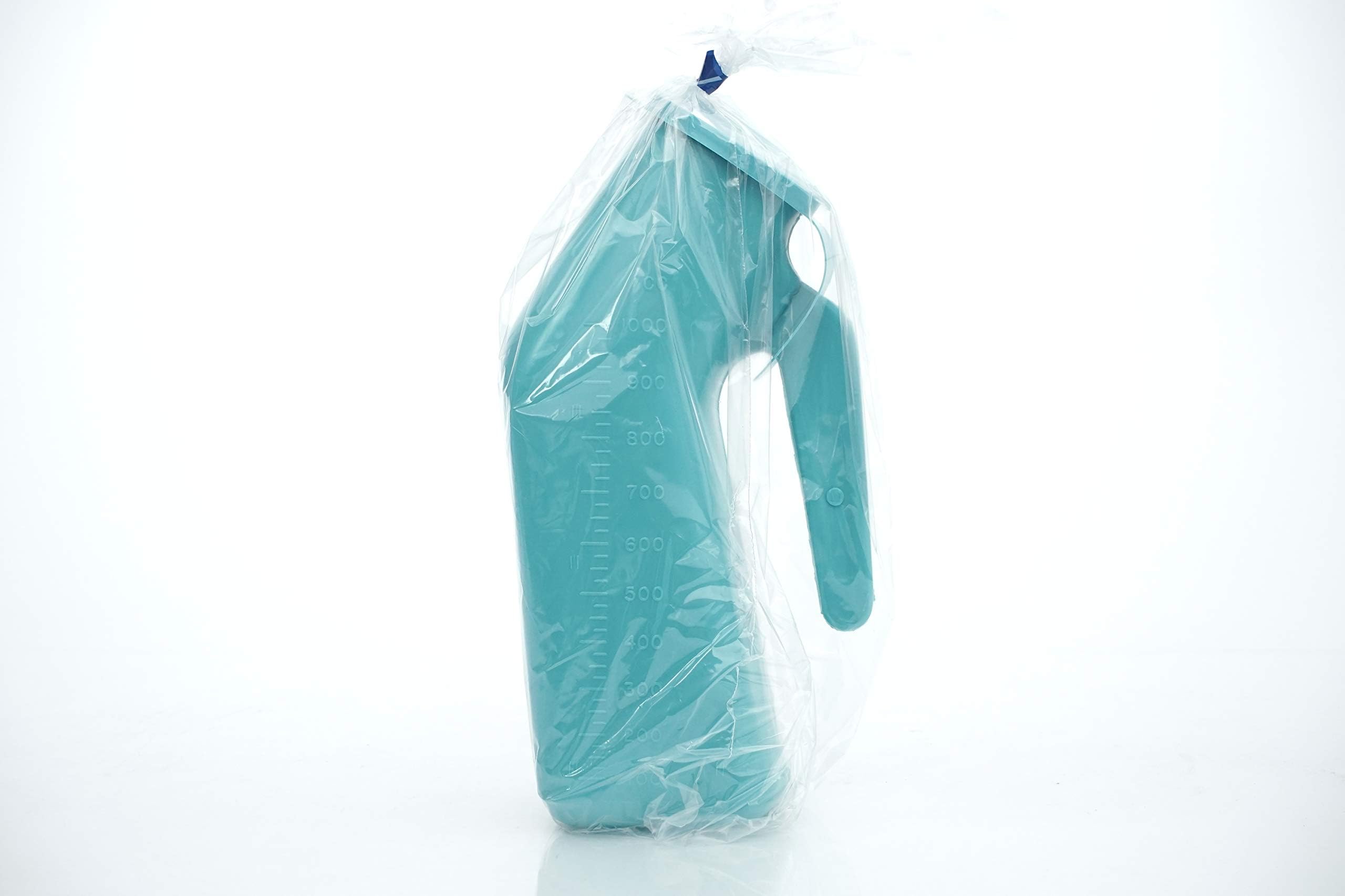 00095 Male Urinal with Cover, Sterilizable, Hanging Handle, Blue, 1 qt Capacity, Pack of 12
