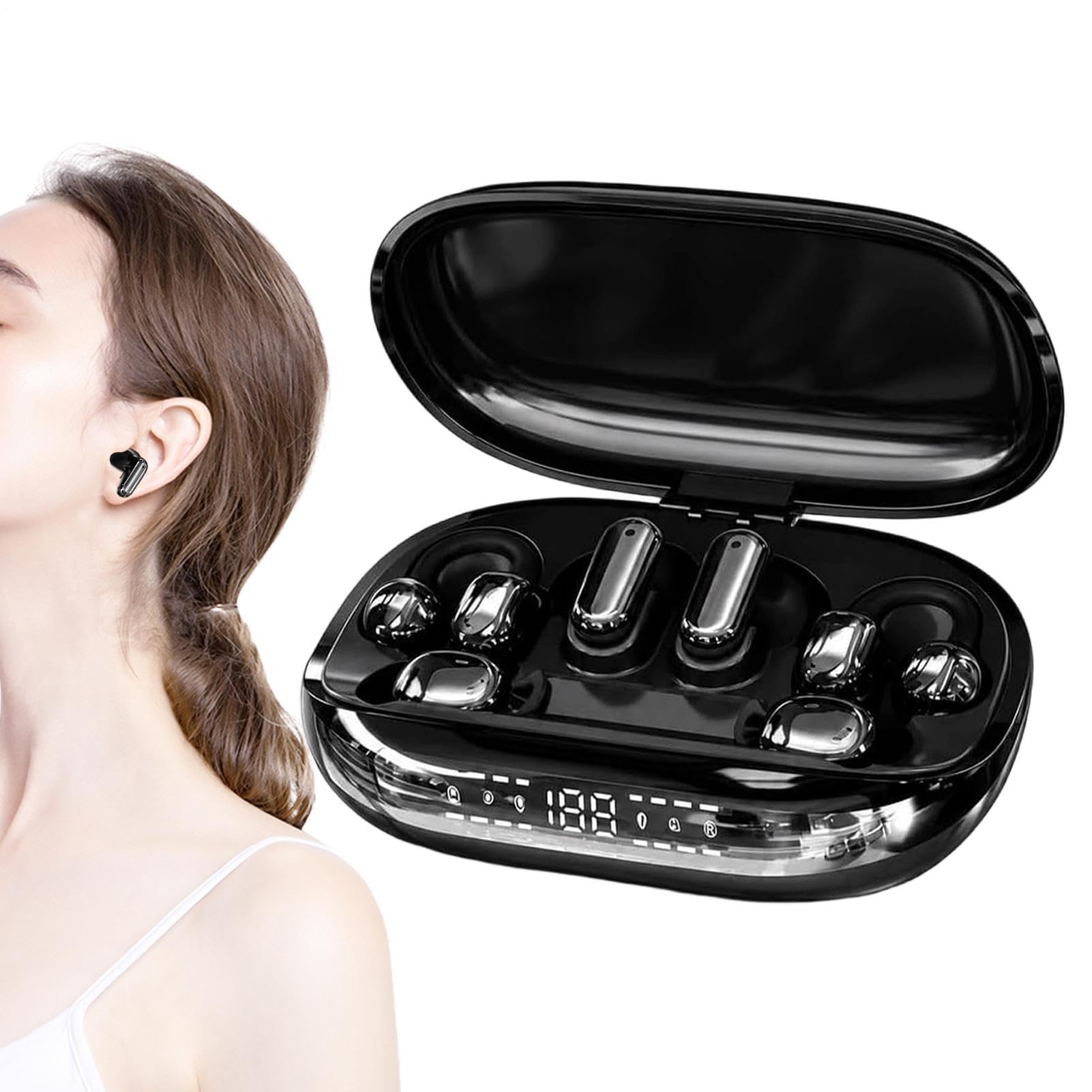 Auriculares inalámbricos con clip para llamadas suaves y funda de