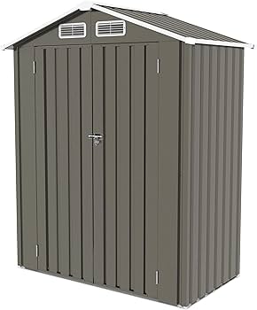 Amazon.com : Vigo huseeo 5x3x6FT Outdoor Storage Shed, Galvanized