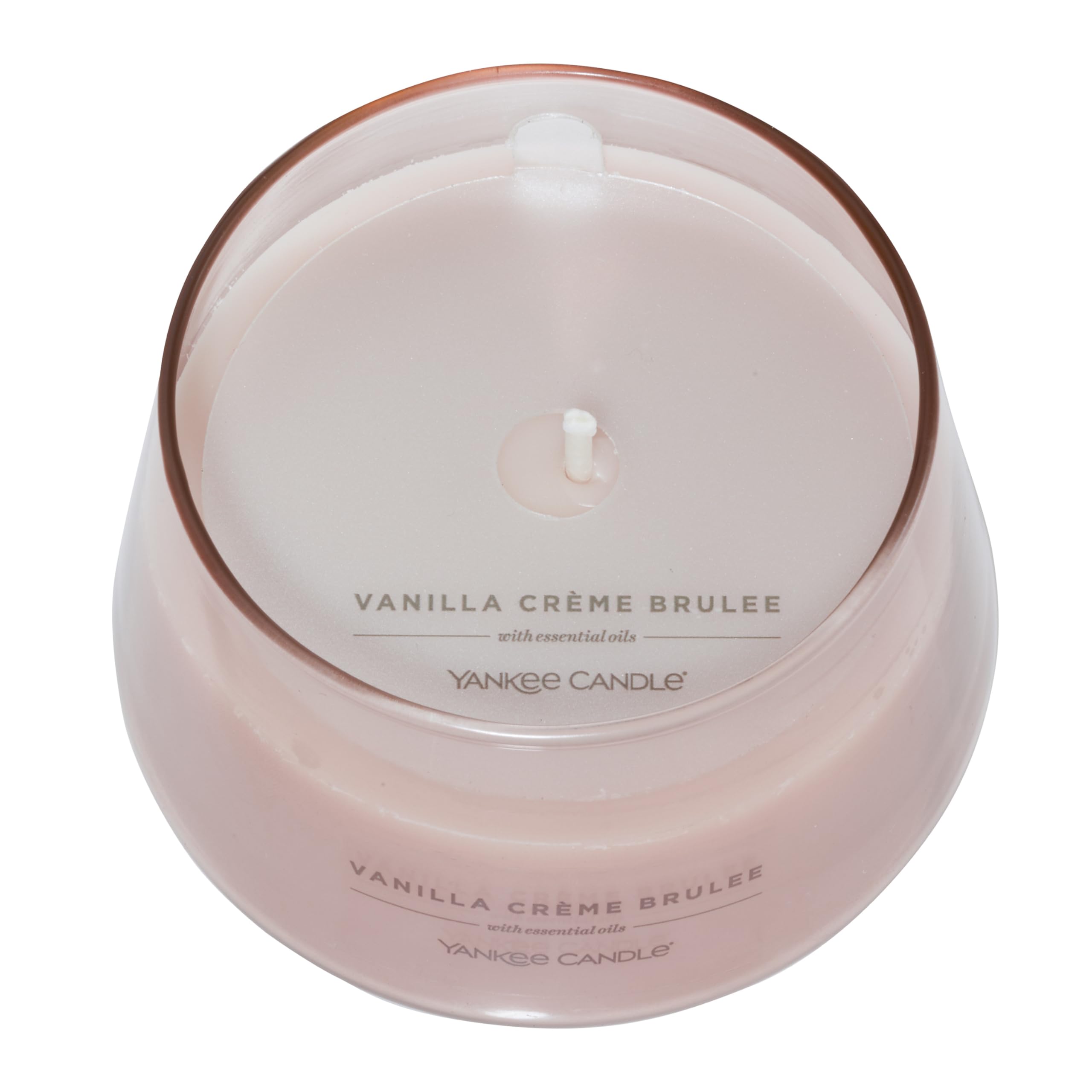 Yankee Candle Studio Vela perfumada | Vela mediana de vainilla crème brûlée | Larga duración: 35-50 horas | Elegante diseño de recipiente de cristal con cera beige | Regalos perfectos para mujeres