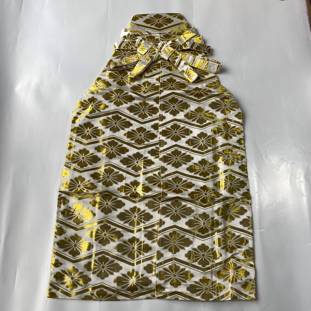 7-76)馬乗袴 2尺2寸 白 金 詩吟 舞踊 踊袴.025st