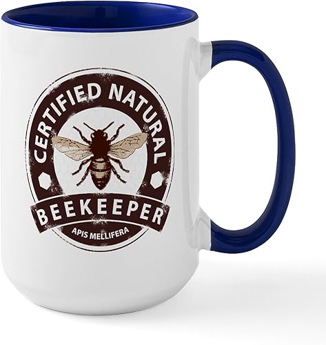 CafePress Tazas de apicultor naturales certificadas, taza de café de cerámica, taza de té, 15 onzas