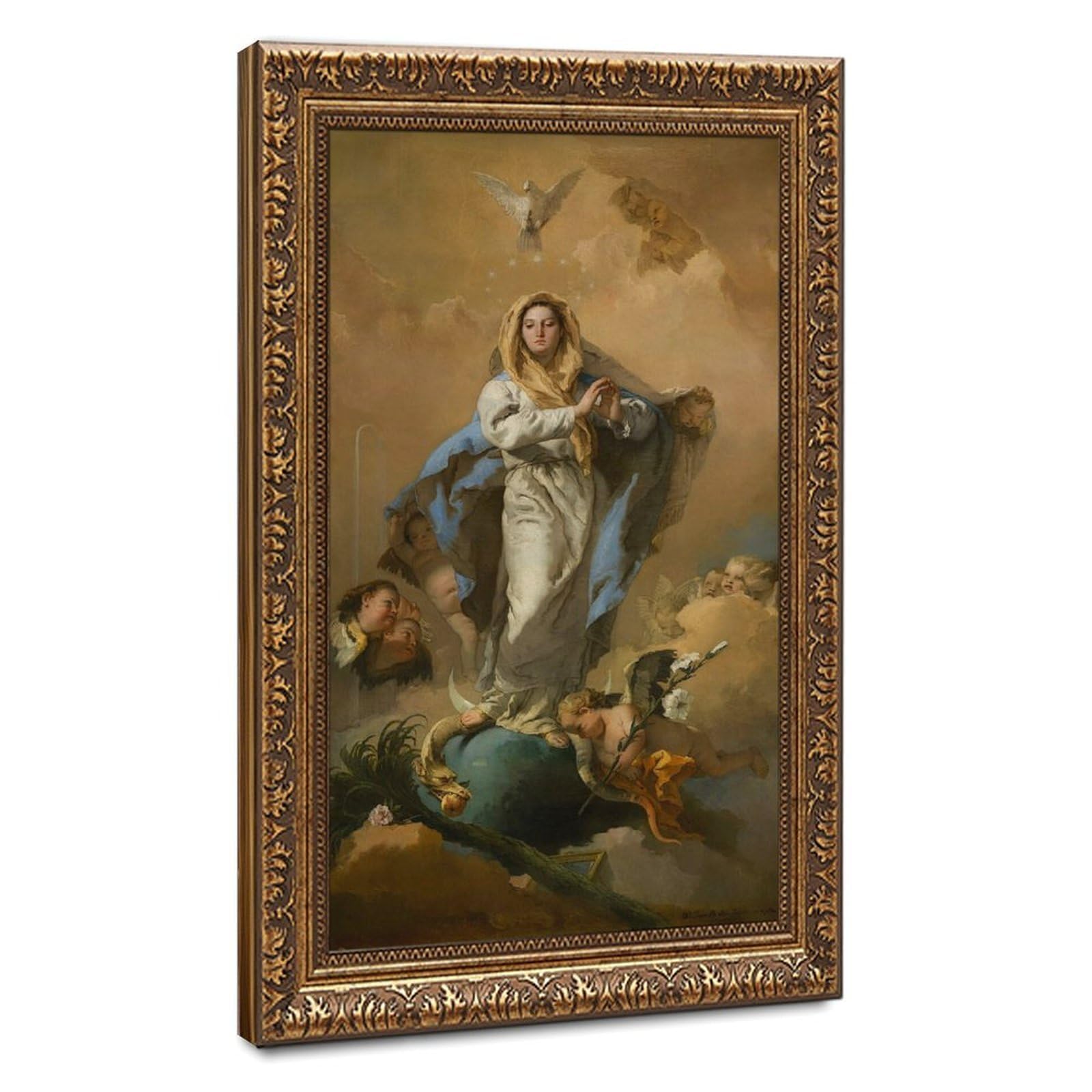 WCYB The Immaculate Conception by Giovanni Battista Tiepolo Posters Prints Canvas Deco Paintings Wall Art Hangable Frame 8" L X 12" W