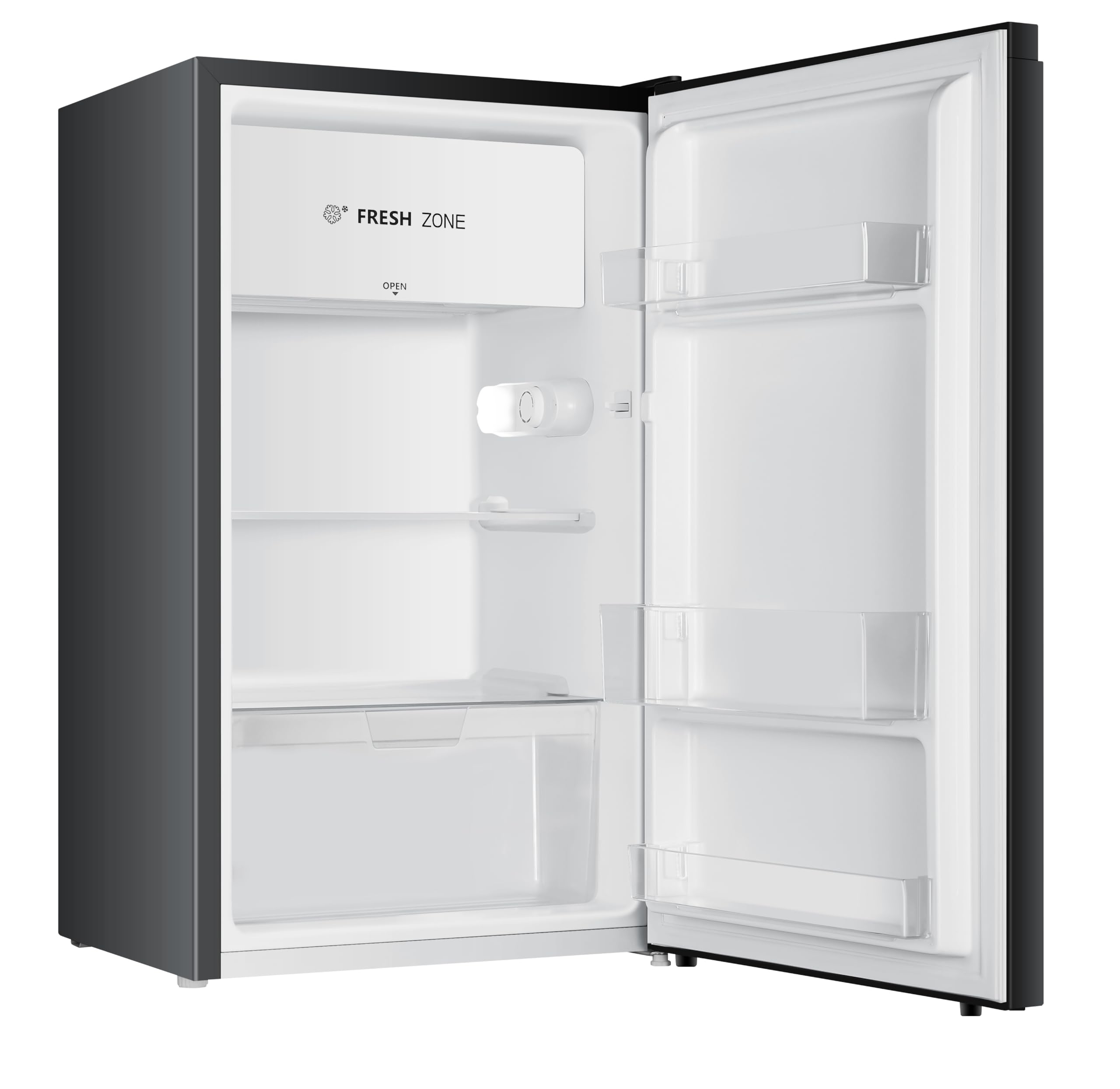 PKM KS93EB Réfrigérateur avec zone de stockage à froid | 94 l | Noir | Très silencieux avec 36 dB | Butée de porte interchangeable | 1 tiroir à légumes | Largeur 47,5 cm | Thermostat réglable | Classe