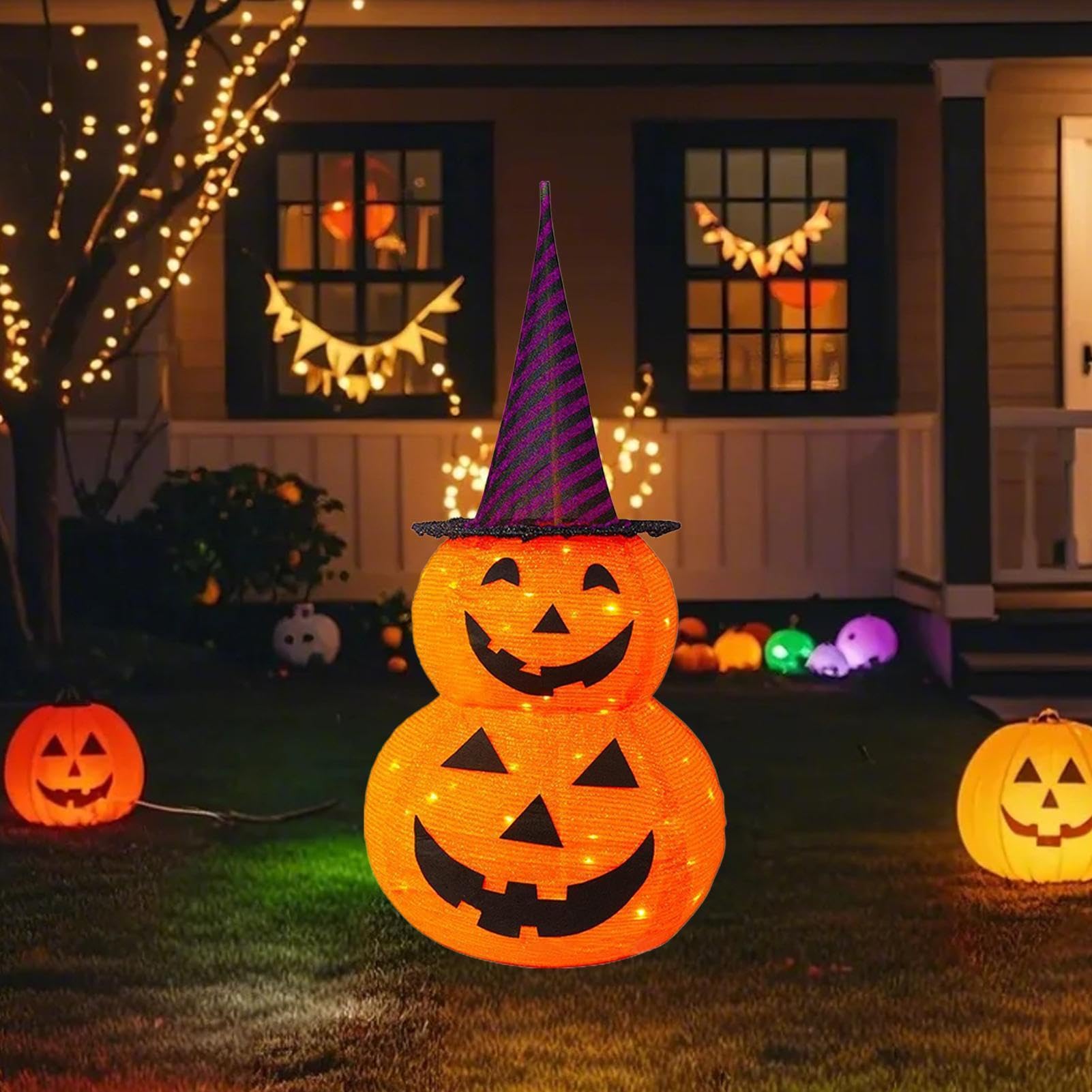 Zucche luminose da esterno Decorazione Halloween da Giardino a Batteria