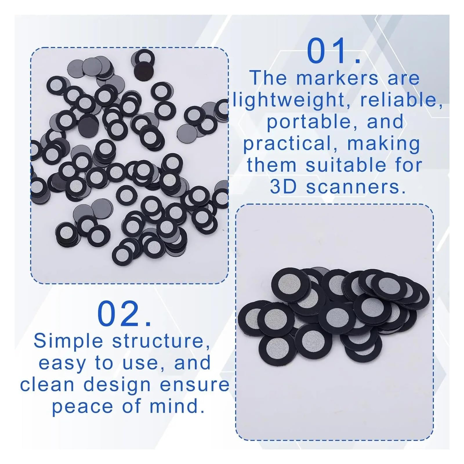 100-1000 sztuk 3D magnetyczna kropka śledząca do skanera 3/6MM 6/10MM znacznik punktu odniesienia skanowania do skanowania 3D Zwiększa dokładność(200PCS,6MM X 10MM)