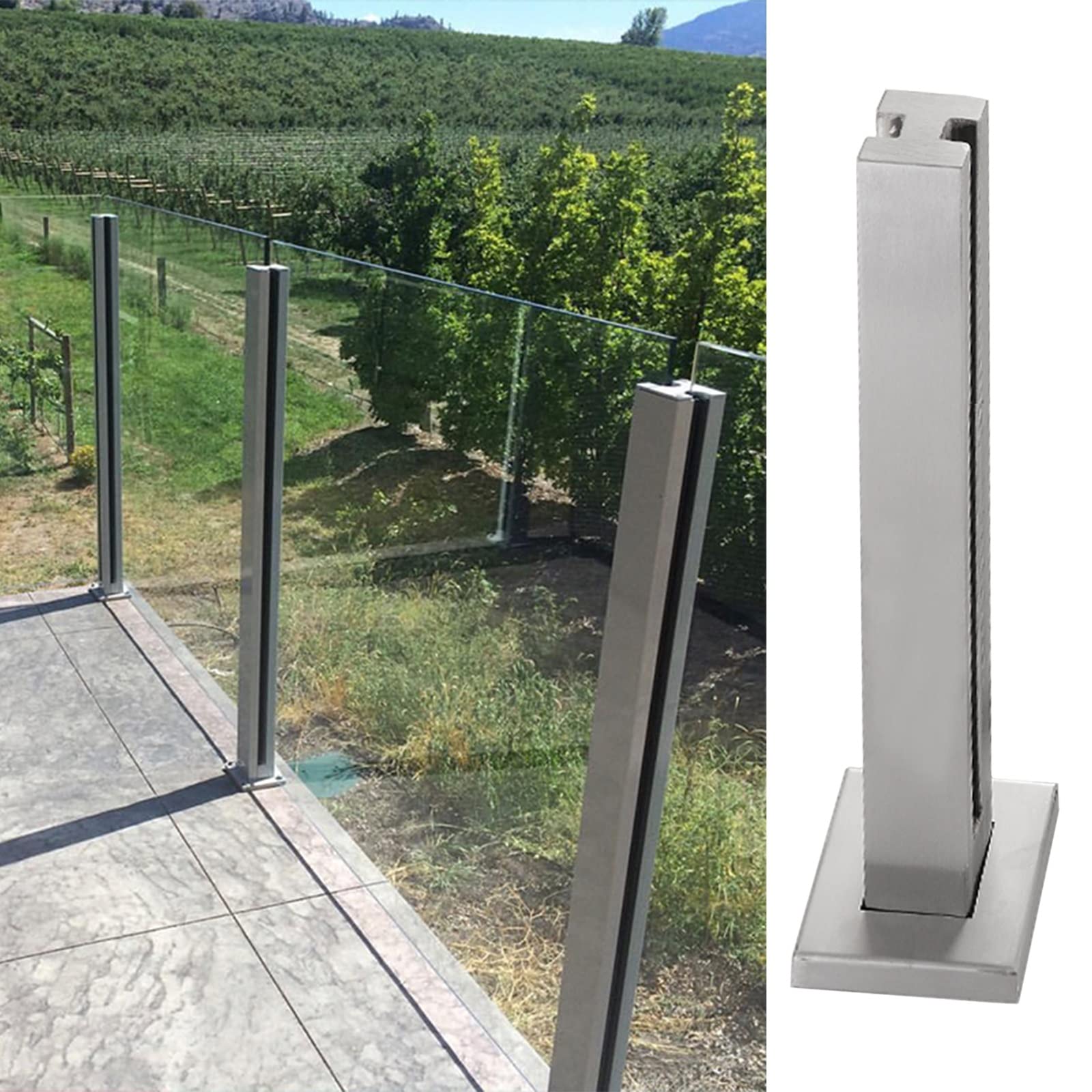 Poteau de garde-corps en acier inoxydable de 65 cm pour angle de balcon et escalier intérieur