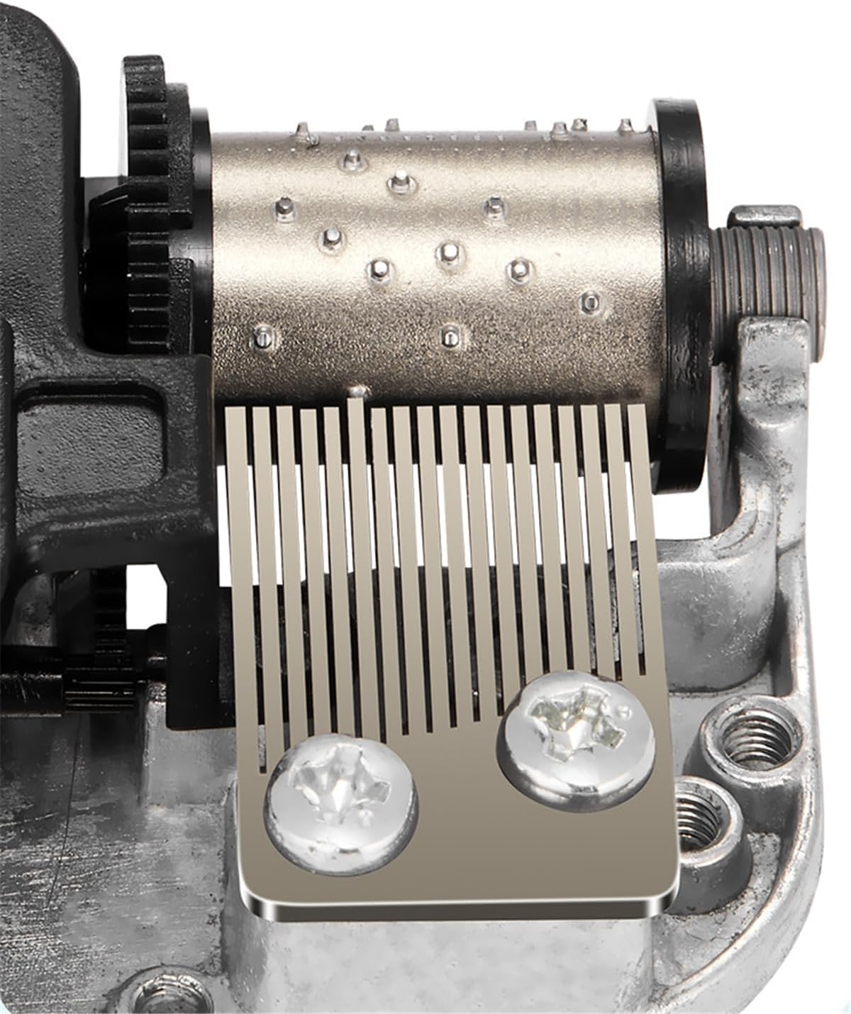LunaMelody Wind Up Music Movement, 18-Note Black Musical Mechanism, for DIY Music Boxes Replacement, Classic Tracks (Over the Rainbow, Standard)