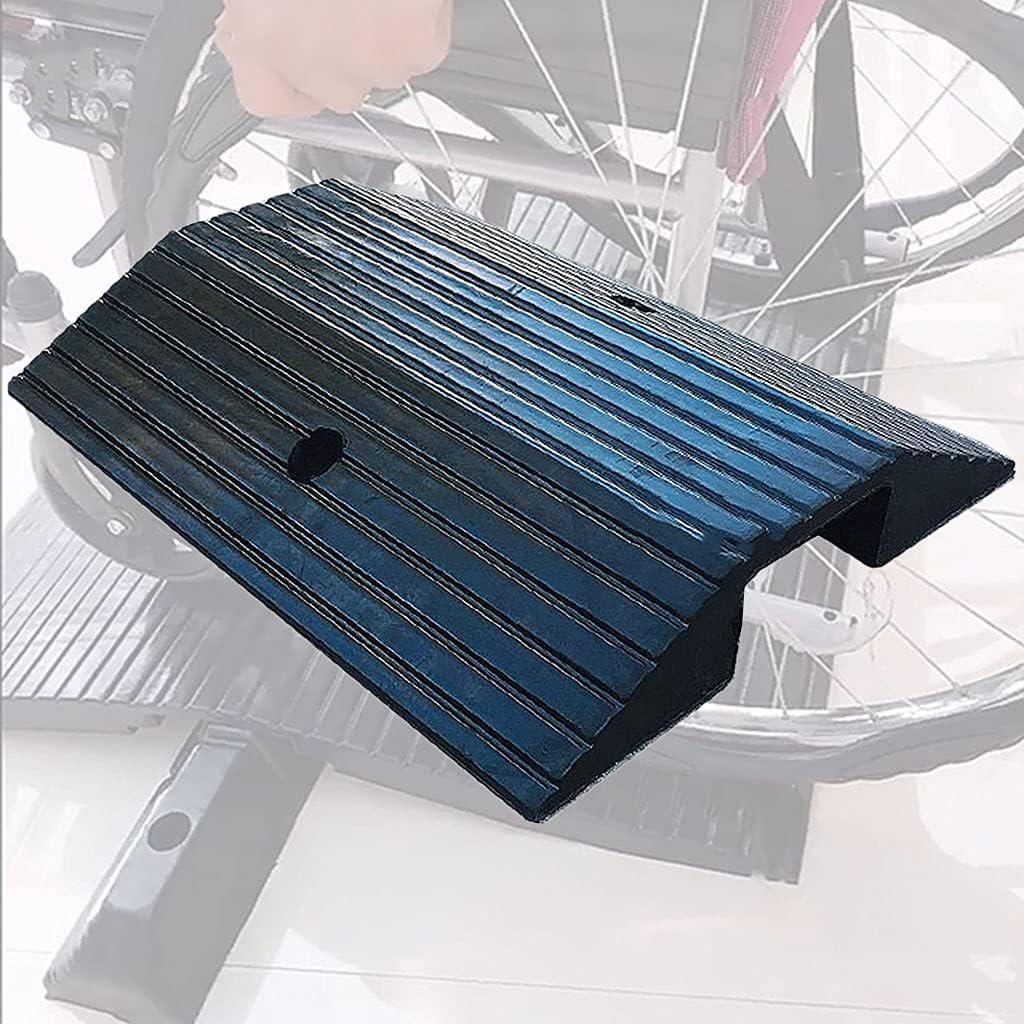 Rubber Door Ramp, 1000lb Capacity, Indoor Outdoor Stability Bridge, Transition Ramp, 8-10cm Rise Door Threshold Ramp for Wheelchairs, Scooters