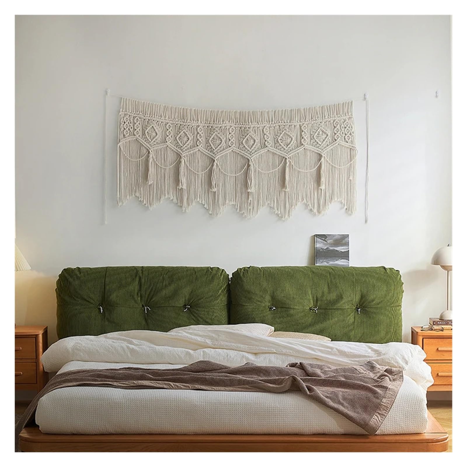 Rideau de Porte en Coton macramé tissé à la Main, 1 pièce, Tapisserie Murale Suspendue, décoration Artistique, d'arrière-Plan Mariage pour Cuisine