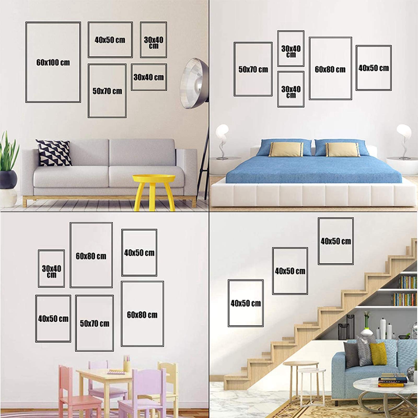 Lot De 3 Tableaux Toile 'Femme Dessin Au Trait' - Impression Moderne 30x40cm - Décor Mural Salon, Chambre - Sans Cadre - 3