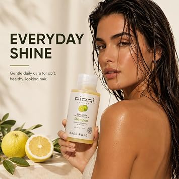 Pirri Original Daily Bergamot Shampoo - Gentle Bergamota Shampoo with Bergamot Oil, Olive Leaf & Rosemary Extract, For Shine & Softness, 10.1 Fl Oz (300 mL)