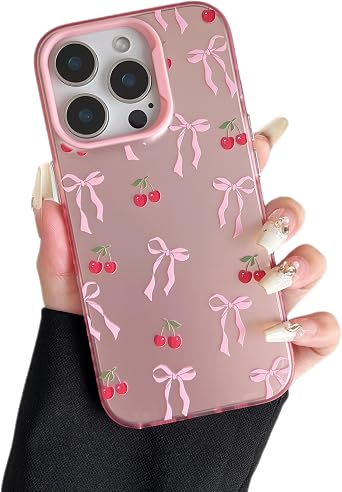 ZTOFERA Cute Pink Case for iPhone 15 Pro Max,Cherry