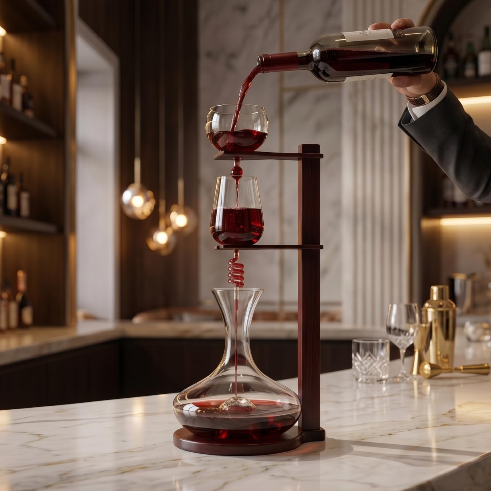 Snapklik.com : Wine Tower Decanting & Aerator Set By The Wine Savant ...