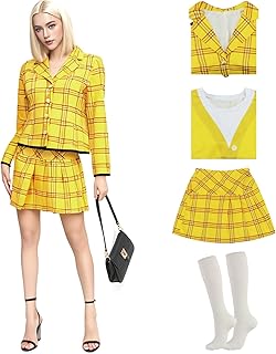 Halloween 90s Schoolgirls Costume Dresses Women's Plaid Blazer Skirt Uniform Cosplay Deluxe Costumes Skirt