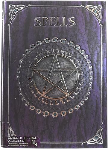 Nemesis Now B0146A3 Libro de hechizos en relieve púrpura 6.7 in, revestido, papel libre de madera