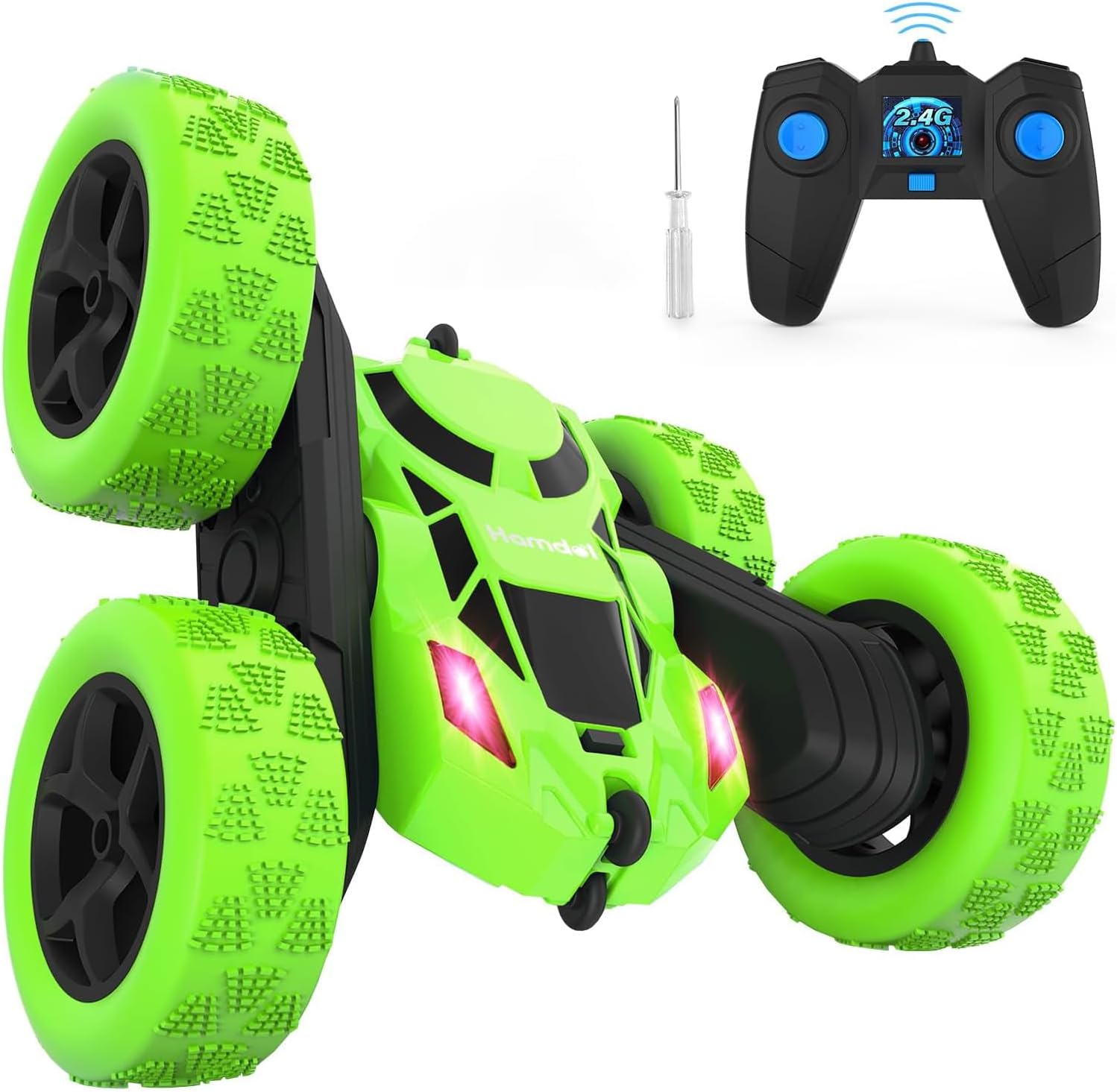 Swift RC Car Toys Remote Control | Stunt Car for 3-12 Year-Old Boys | RC Cars 360 Degree Flips Double Sided Rotating 4WD 2.4Ghz Outdoor Toys Car for Kids Birthday Gifts (Green)