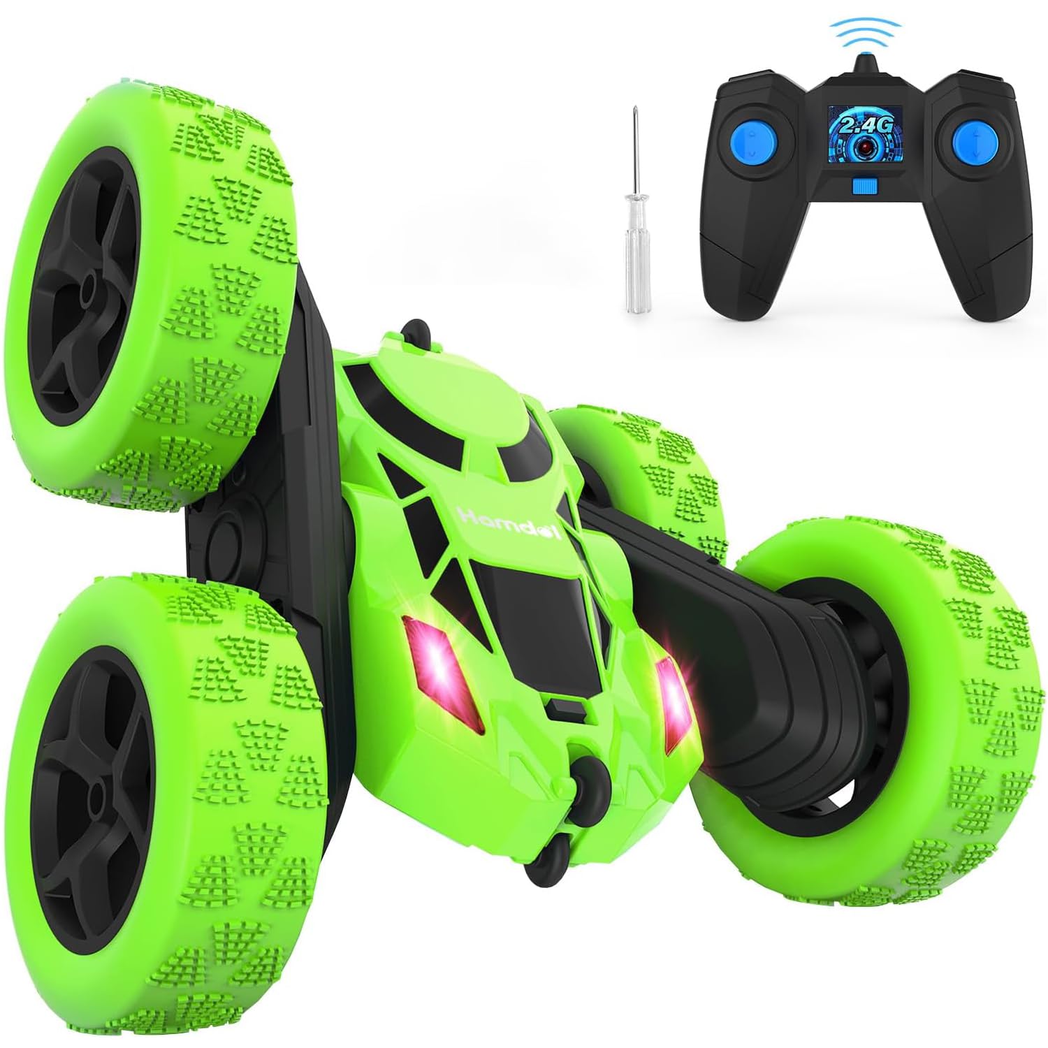 Sponsored Ad โ Swift RC Car Toys Remote Control | Stunt Car for 3-12 Year-Old Boys | RC Cars 360 Degree Flips Double Sided Rotating 4WD 2.4Ghz Outdoor Toys Car for Kids Birthday Gifts (Green)
