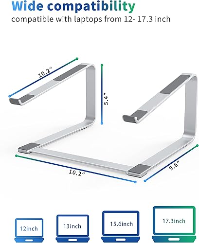 Miniatura 2 de SOUNDANCE Soporte para laptop para escritorio elevador de computadora de metal soporte de PC resistente y estable elevador ergonómico para