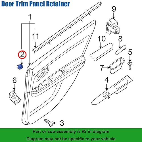 Miniatura 3 de OAUTOO Clip de retención para panel de moldura de puerta, 30 Uds. 01553-07111 para Nissan Altima Cube Frontier Maxima Murano NV Quest Sentra