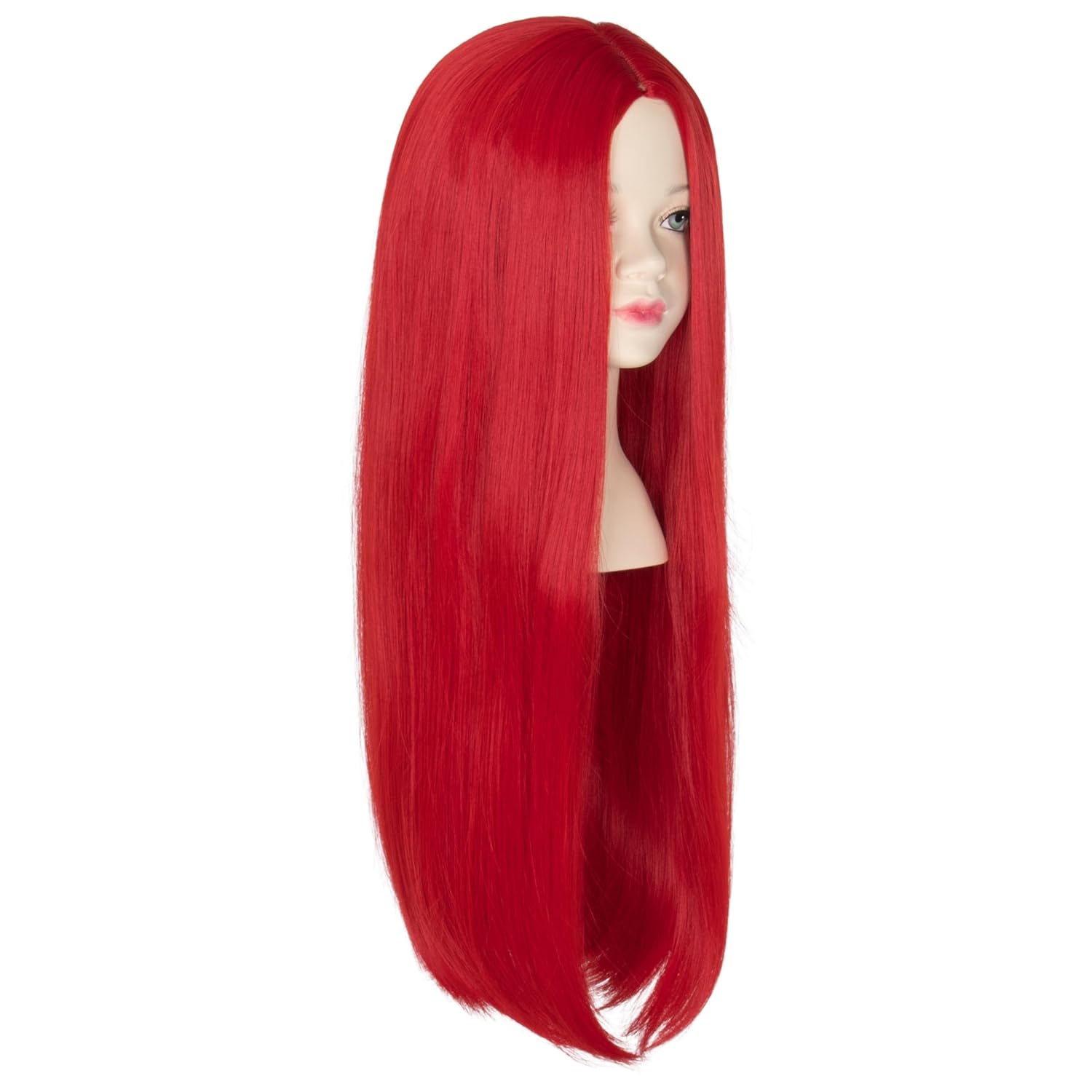 Miss U Hair Long Straight Red Cosplay Costume Wig Middle Part Halloween Wigs - Image 2