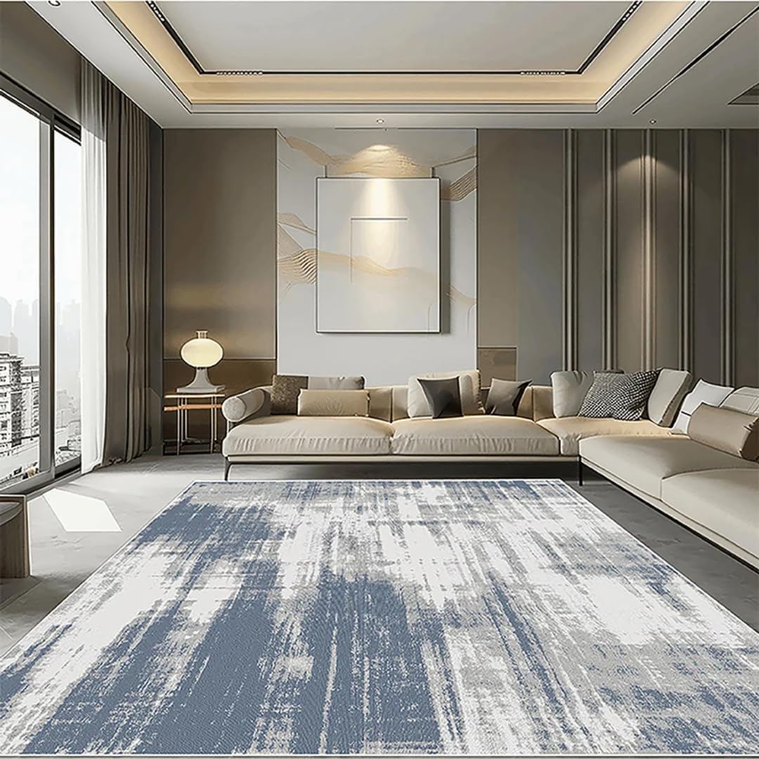 Tapis abstrait moderne grand format 180 x 280 cm en flanelle