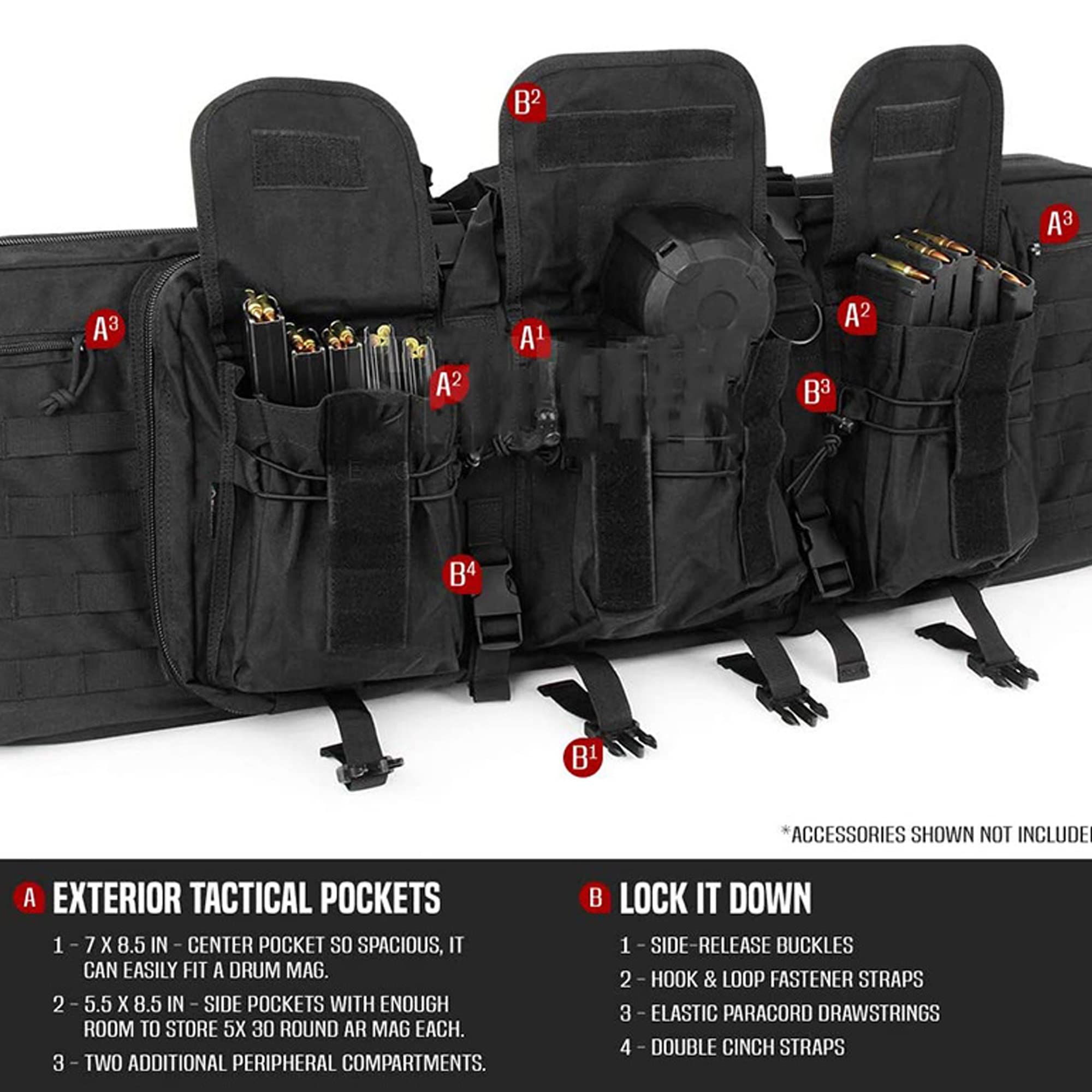 Fucile Borsa, Custodia per Fucile Ad Aria Compressa, Custodia Porta Fucili Armi, Custodia Doppia per Fucile, Borsa per Armi, Sport Fodero per Fucile da Caccia per Caccia Tiro Pesca