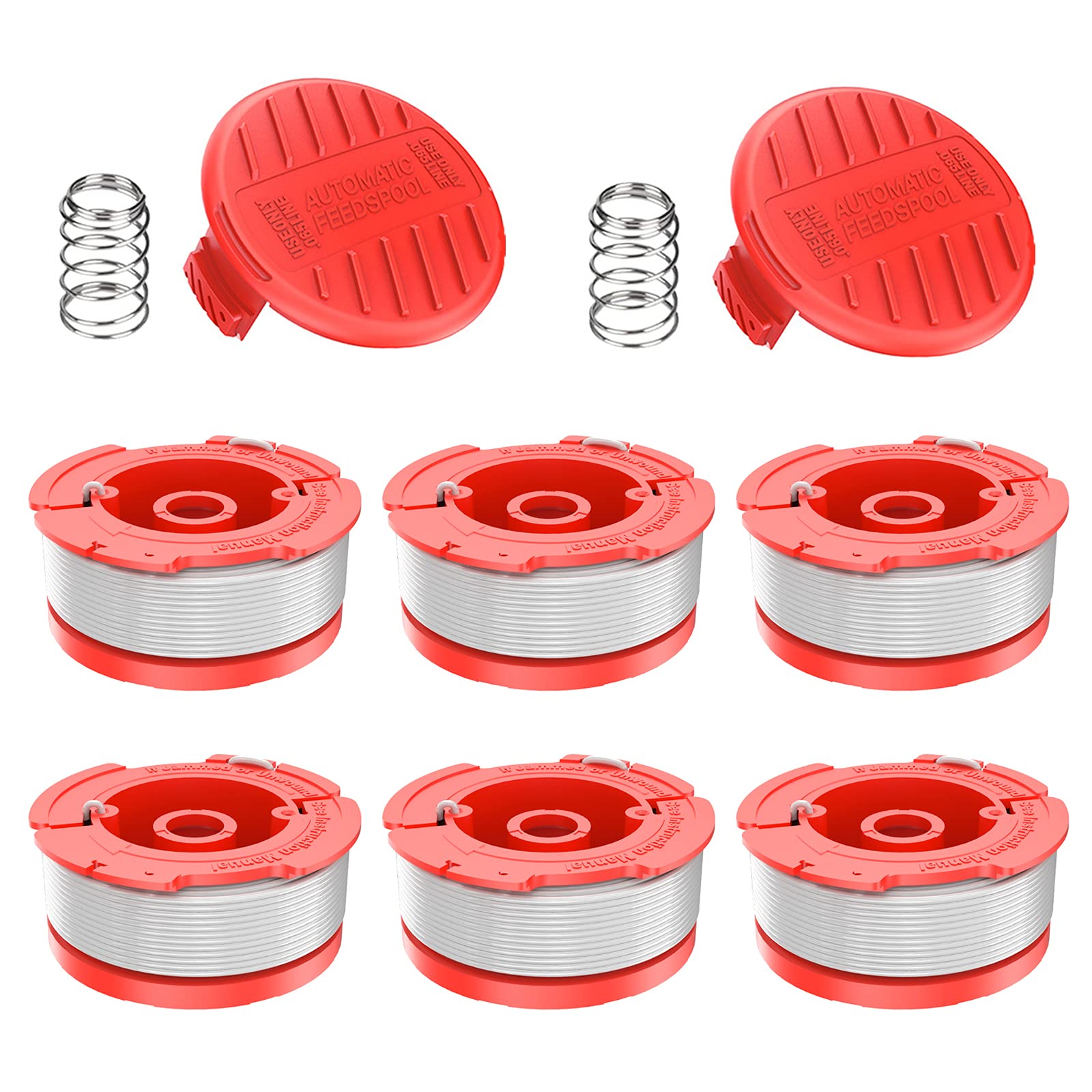 10 Pack String Trimmer Line Spool Replacement for Craftsman Weed Eater CMZST065 CMCST900 CMESTA900 CMESTE920 Grass Trimmer Auto Feed 0.065 Trimmer Line Spool Parts(6 Spools,2 Spool Caps,2 Springs)