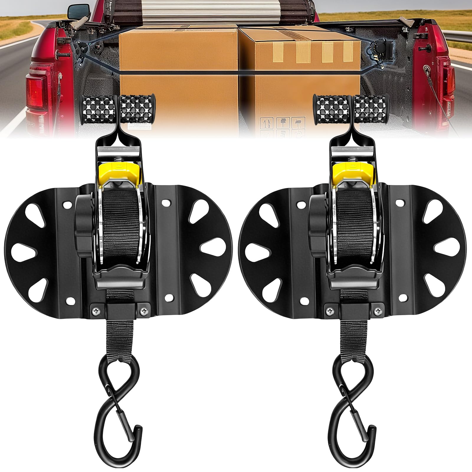 Amazon.co.jp: KITUYOTO セルフ格納式ラチェットストラップ、タイ