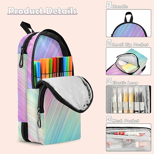 Miniatura 3 de Bolsa de lápiz colorida Bolsa de lápices duradera Caja organizadora Casos de papelería Estuche para lápices Estuche de pluma