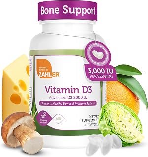 Zahler - Advanced Vitamin D3 3000 IU Softgels (120 Count) Kosher Vegetarian Friendly Vitamin D for Immune Support, Bone, Teeth & Muscle Health - Daily D3 Vitamin Supplement for Adults - Easy Swallow.