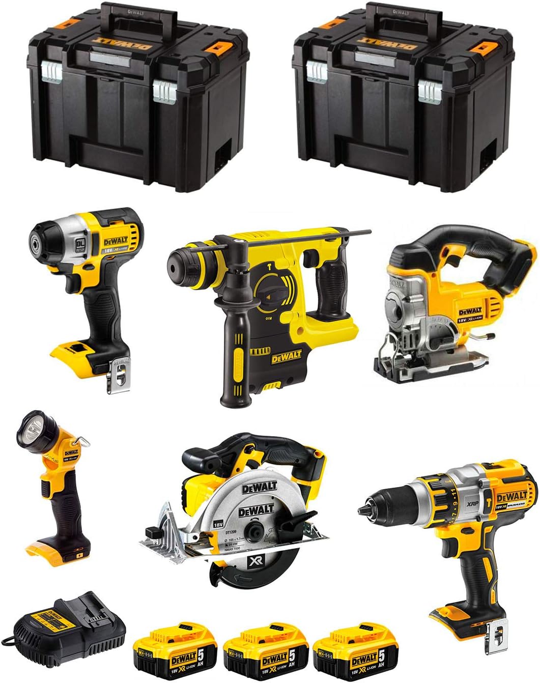 DeWALT DCK658P3T (DCD995 + DCF895 + DCS331 + DCS391 + DCH253 + DCL040 + 3 x 5,0Ah Li-Ion + 2 x TSTAK VI)