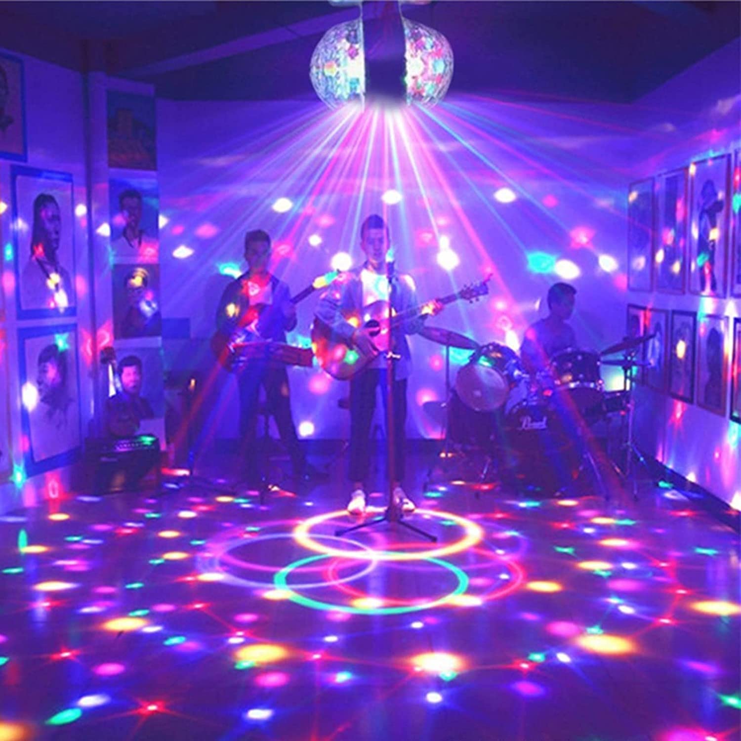 2 Luci Rotanti Led Palla Magica Colorata Con Presa E Interruttore - Per Feste, Camere Da Letto E Discoteca