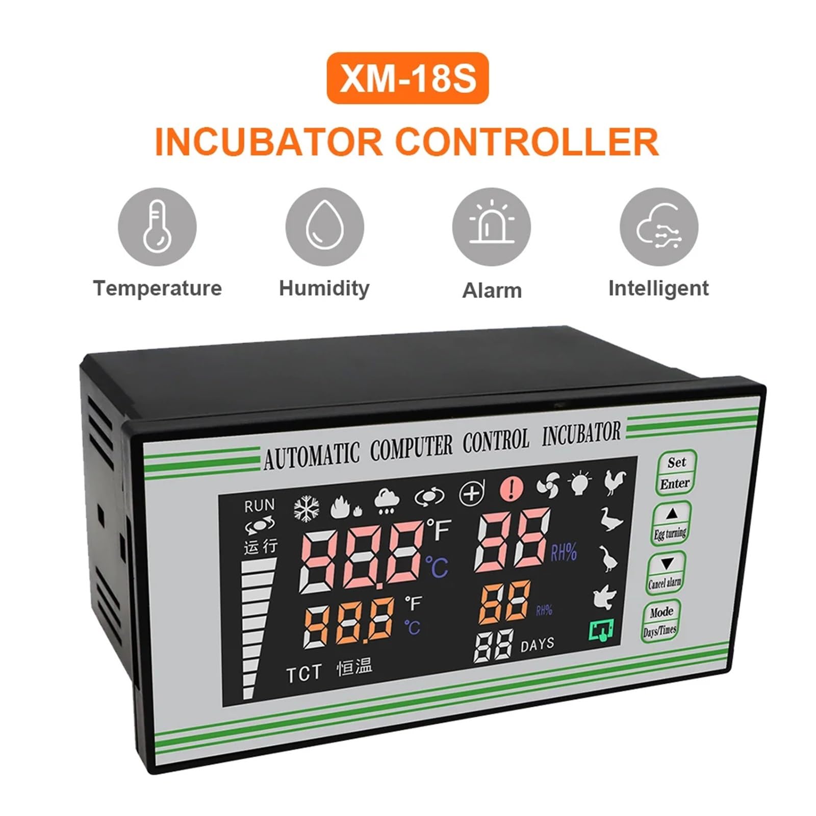 Kontroler Temperatury, Incubator Controller Thermostat Full Automatic And Multifunction Egg Incubator Control System Xm-18S