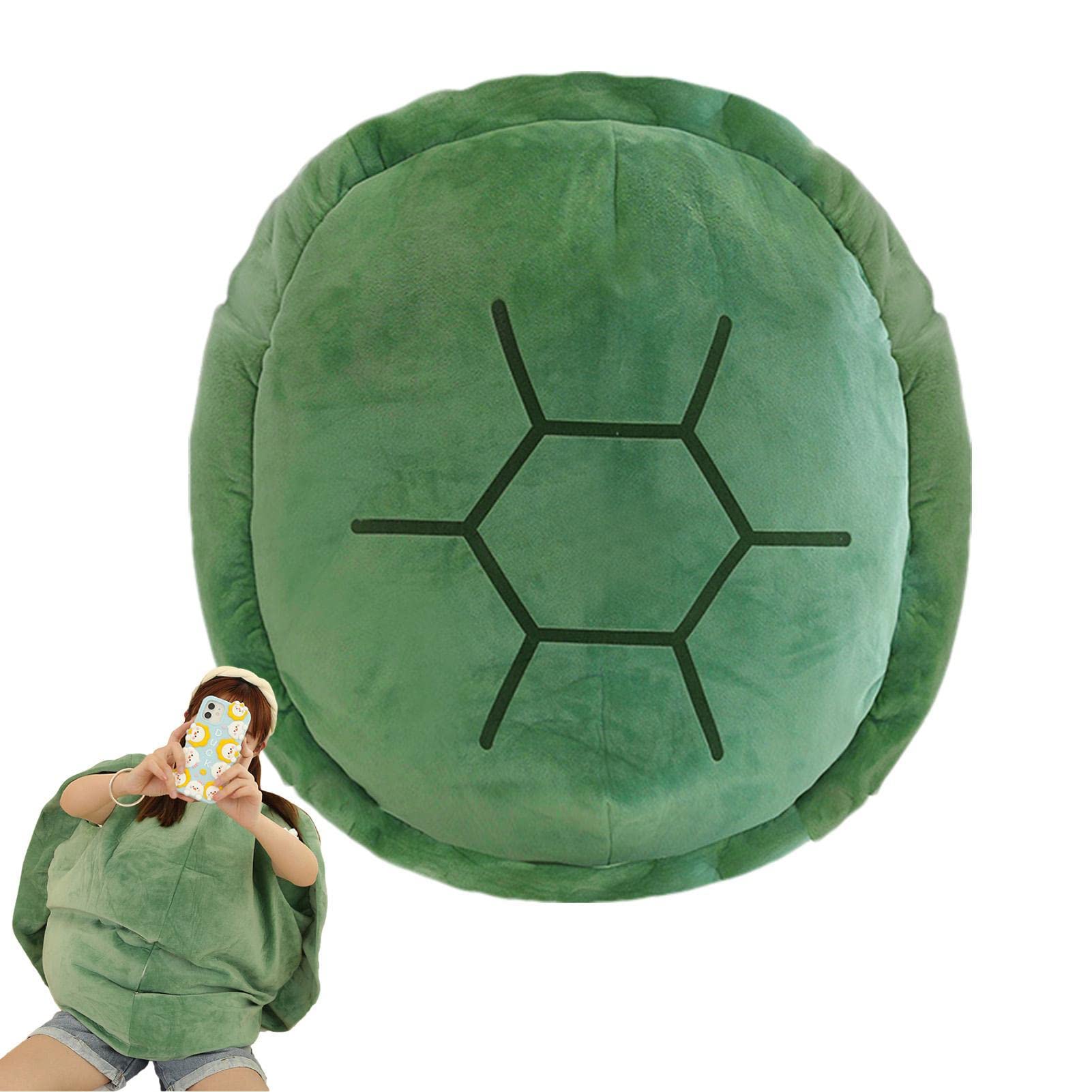 Oreiller portable pour adulte en forme de grande carapace de tortue en peluche