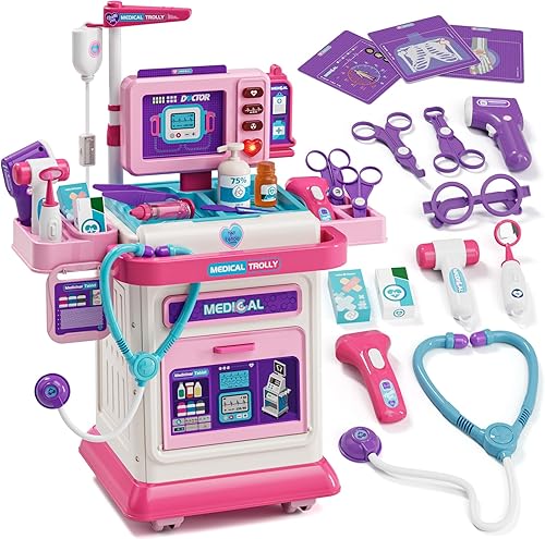 Lehoo Castle Doctor Kit for Toddlers 3-5, Toys for Girls Boys 2-4 (Pink)