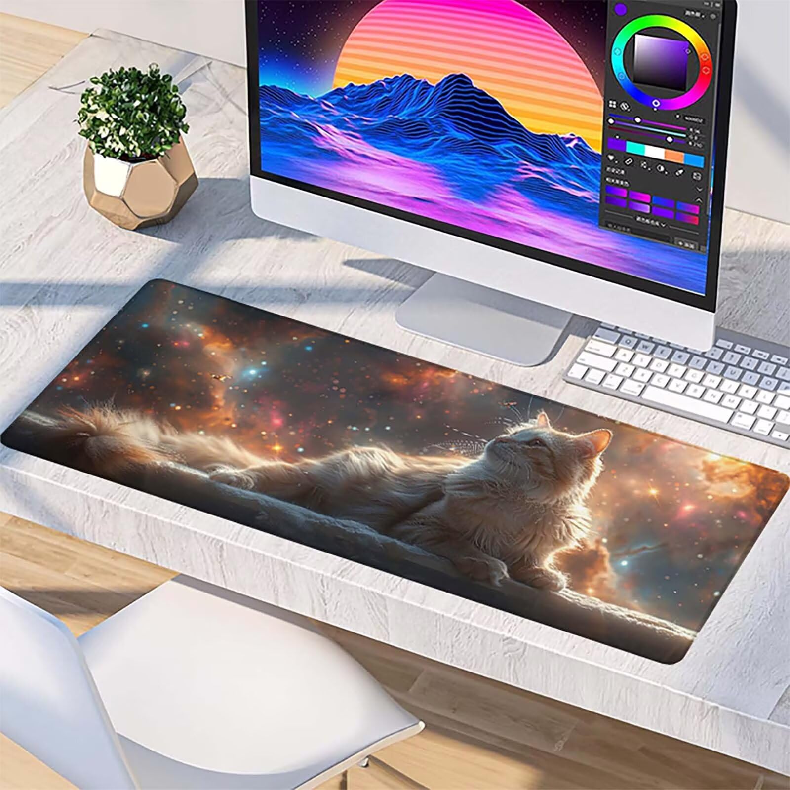 Podkładka pod mysz XXL 1600x800x3mm, biała podkładka pod mysz do gier z antypoślizgową gumową powierzchnią, poprawia precyzję i szybkość, komputer dla gracza i akcesoria biurowe, prezent dla mężczyzn