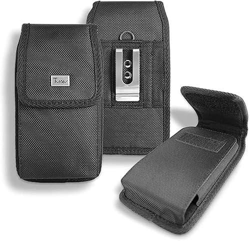 Funda para Samsung Galaxy A32 TMAN Funda de nailon resistente vertical resistente con clip de cinturón de metal para Samsung Galaxy A32 5G (tamaño