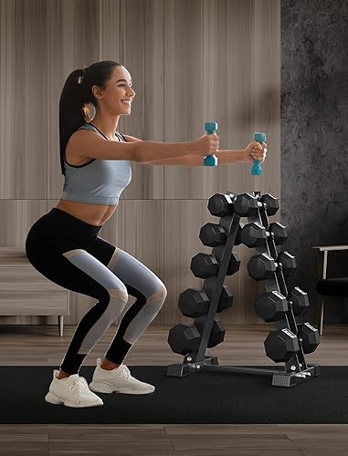 Miniatura 6 de AKYEN Dumbbell Rack Stand Only, Weight Rack for Dumbbells Compact A-Frame Home Gym Space Saver (570800 LBS Weight Capacity) for Men & Women