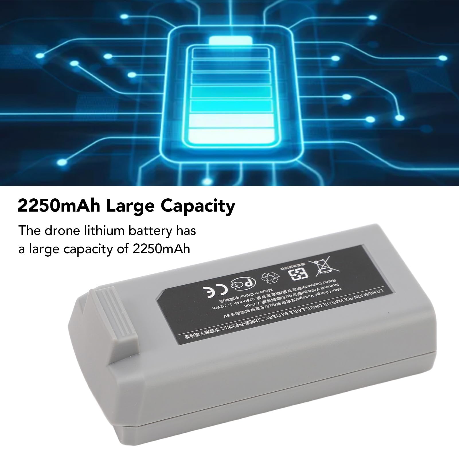 Bateria Litowa 2250 MAh z wymienną baterią o Dużej Pojemności Inteligentny System Inteligentnego Zarządzania baterią dla Drona Mini 2SE