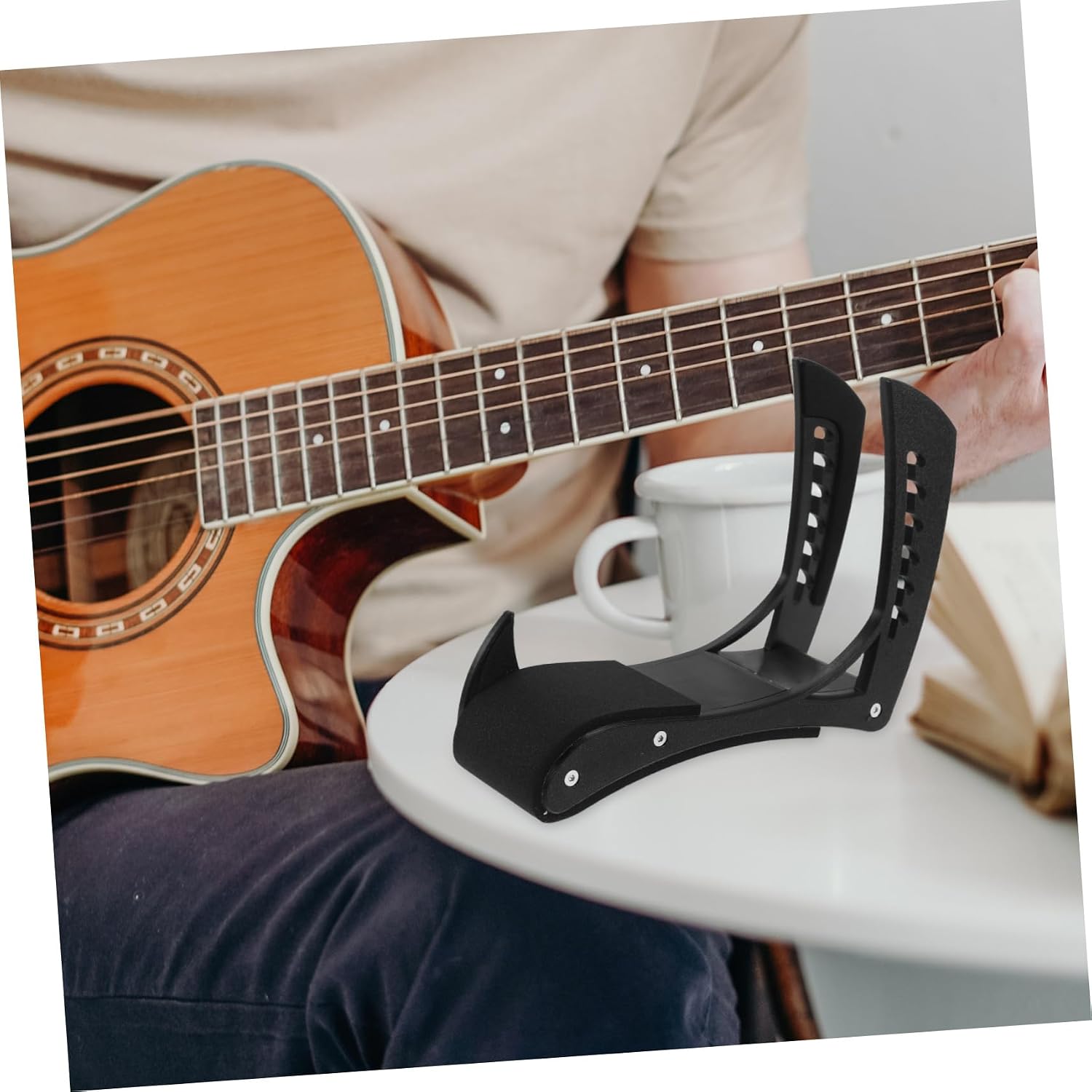 Generic Ergonomic Padded Guitar Foot Stool Adjustable Leg Support for Musicians Lightweight Portable Guitar Tool for Better Posture for Practice Performances