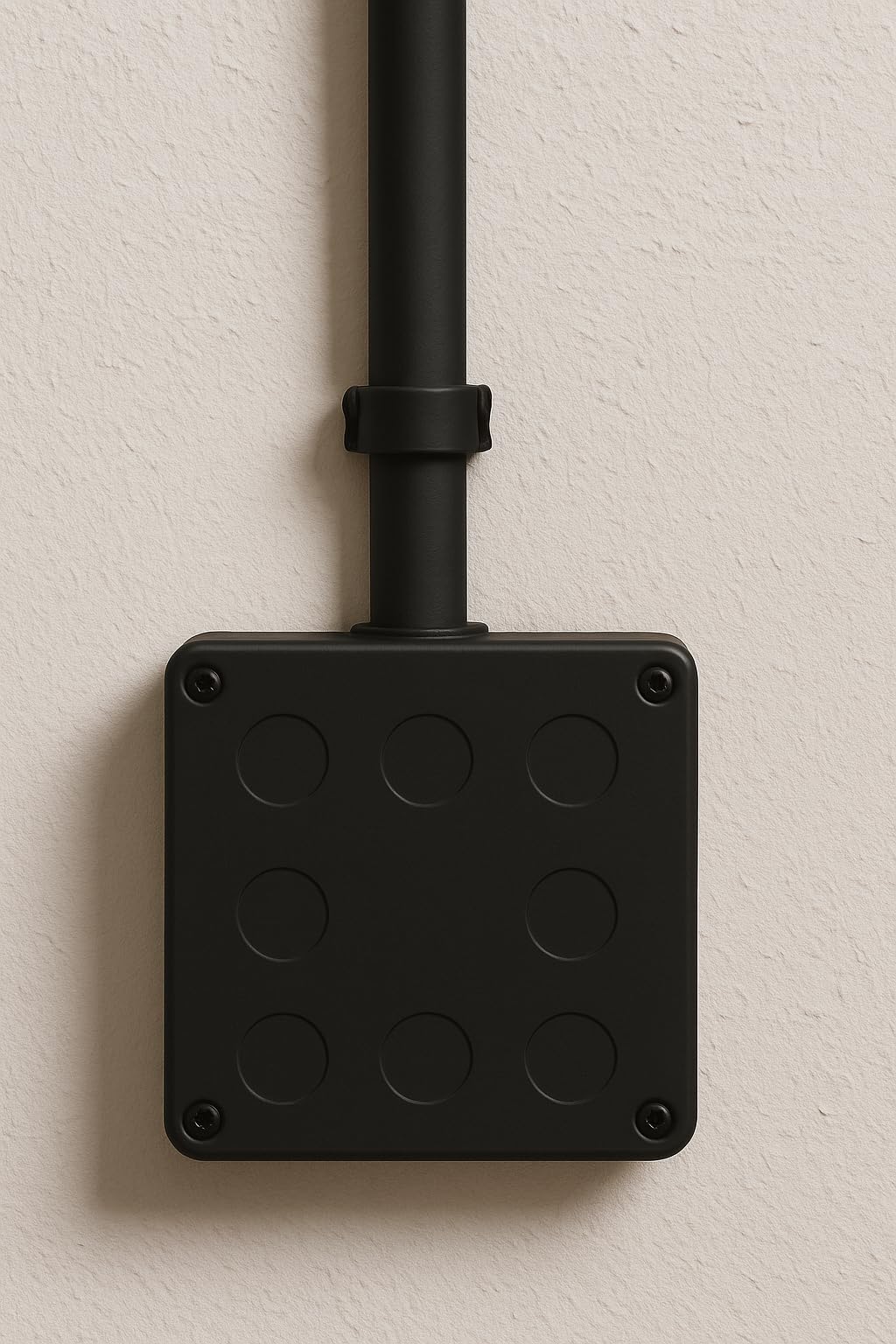 Tubo rigido in PVC 20 mm (M20) – 20 m tubo di installazione piuminato, ignifugo, per montaggio a parete, nero