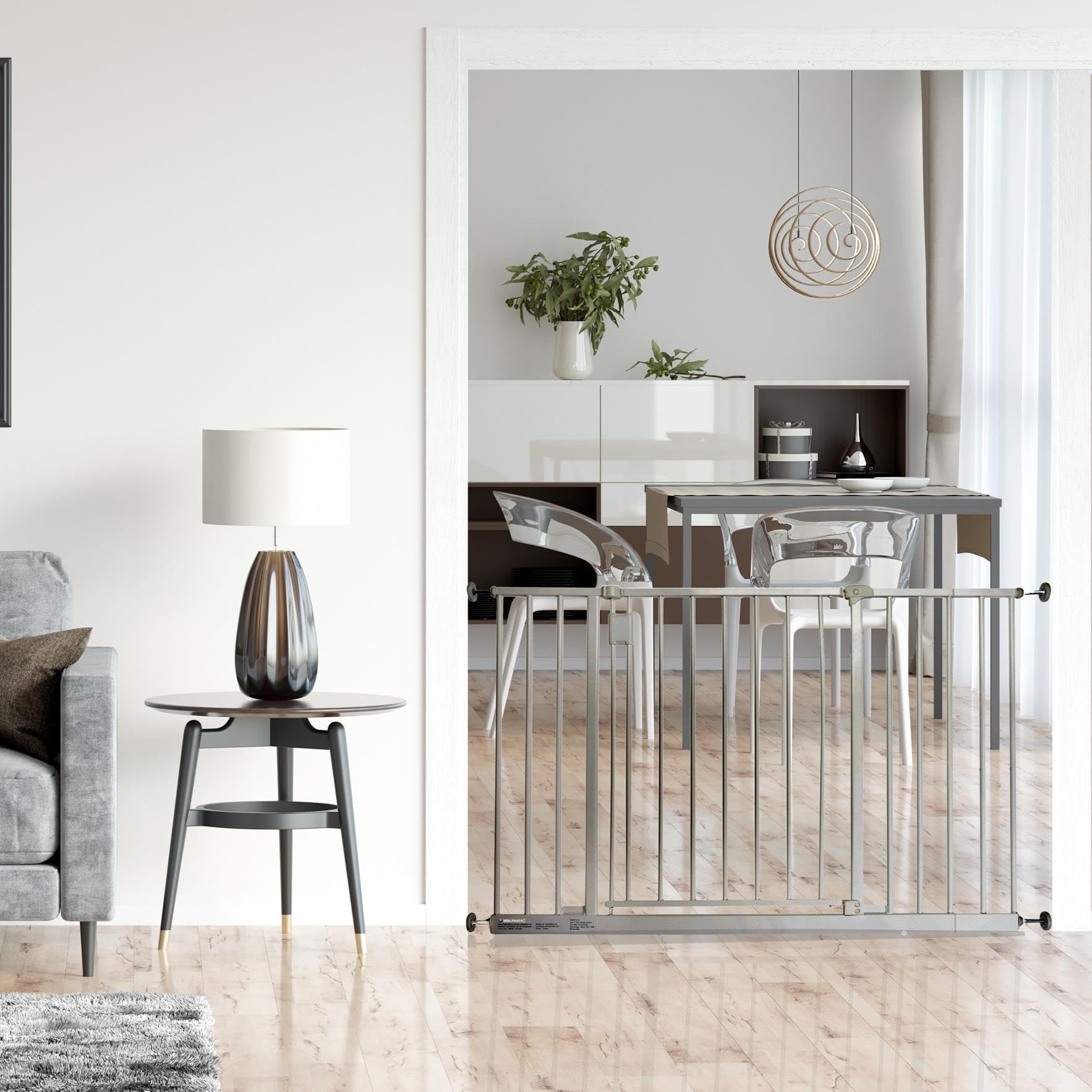 Safetots Extra Wide Hallway Gate, 122cm - 128cm, Matt Grey, Pressure Fit Baby Gate, Safety Barrier for Hallways and Wide Spaces, Easy Installation — view 6